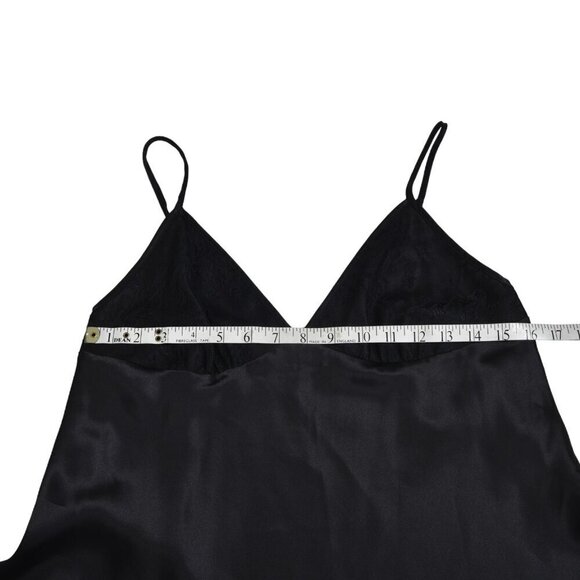 La Senza Slip Dress Nightgown Side Slits Lingerie Black Teddy Size Large - Picture 10 of 12